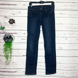 WHBM Noir Dark Wash Skinny Slim Leg Jeans Size 2R inseam 31 inches